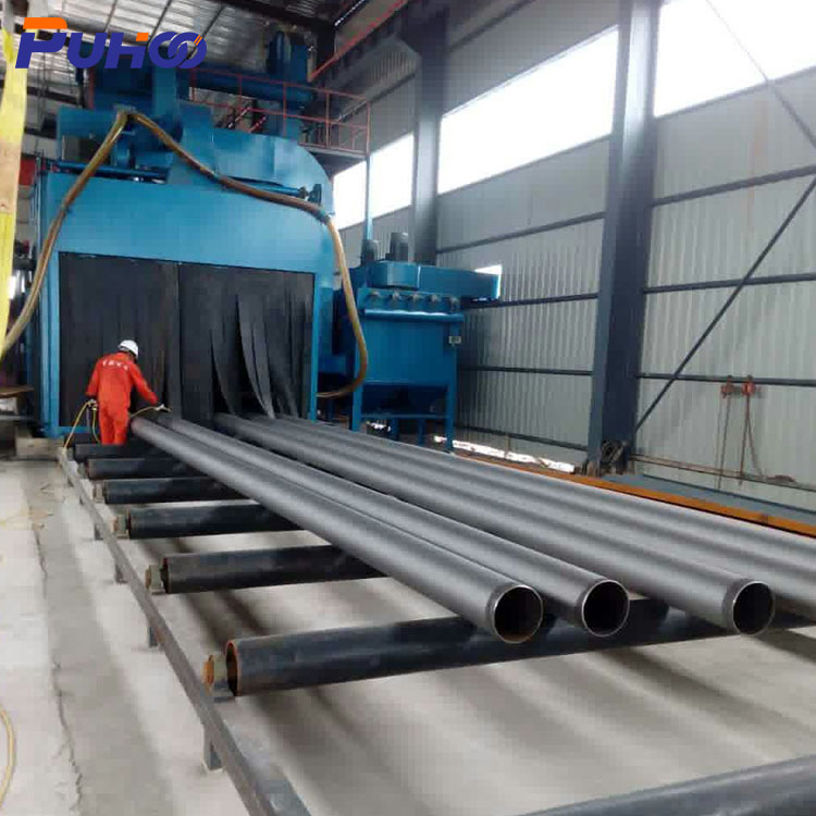 I-Auto Steel Tube Roller Conveyor Shot Blasting Machine